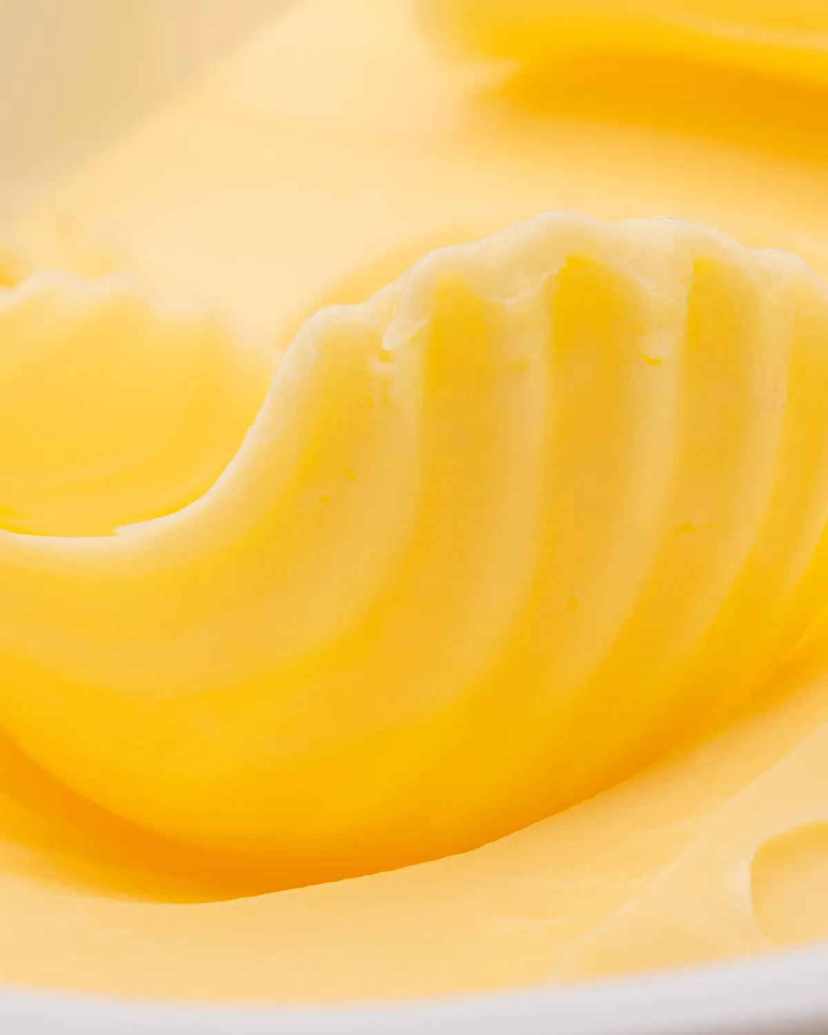 Curl of butter on a plate